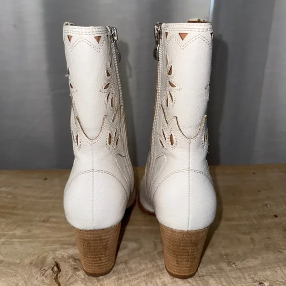 BEAST FASHION White Western Cowboy Boots Metal Toe Cap Festival | Size 5.5 - Picture 13 of 17